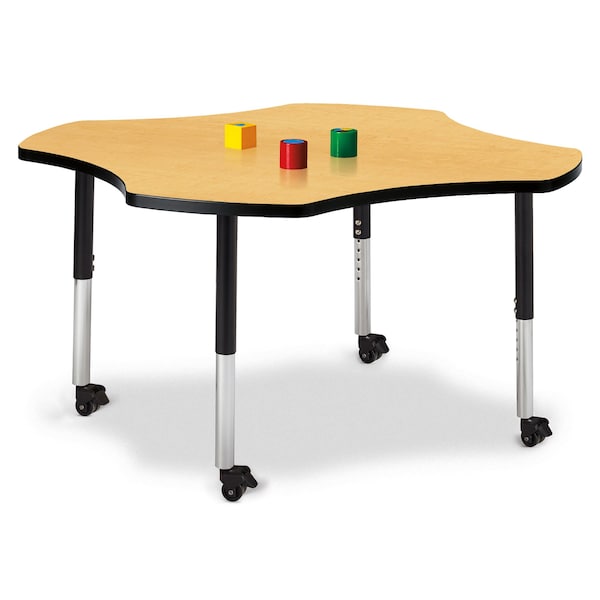 Berries Four Leaf Activity Table, Mobile, Maple/Black/Black